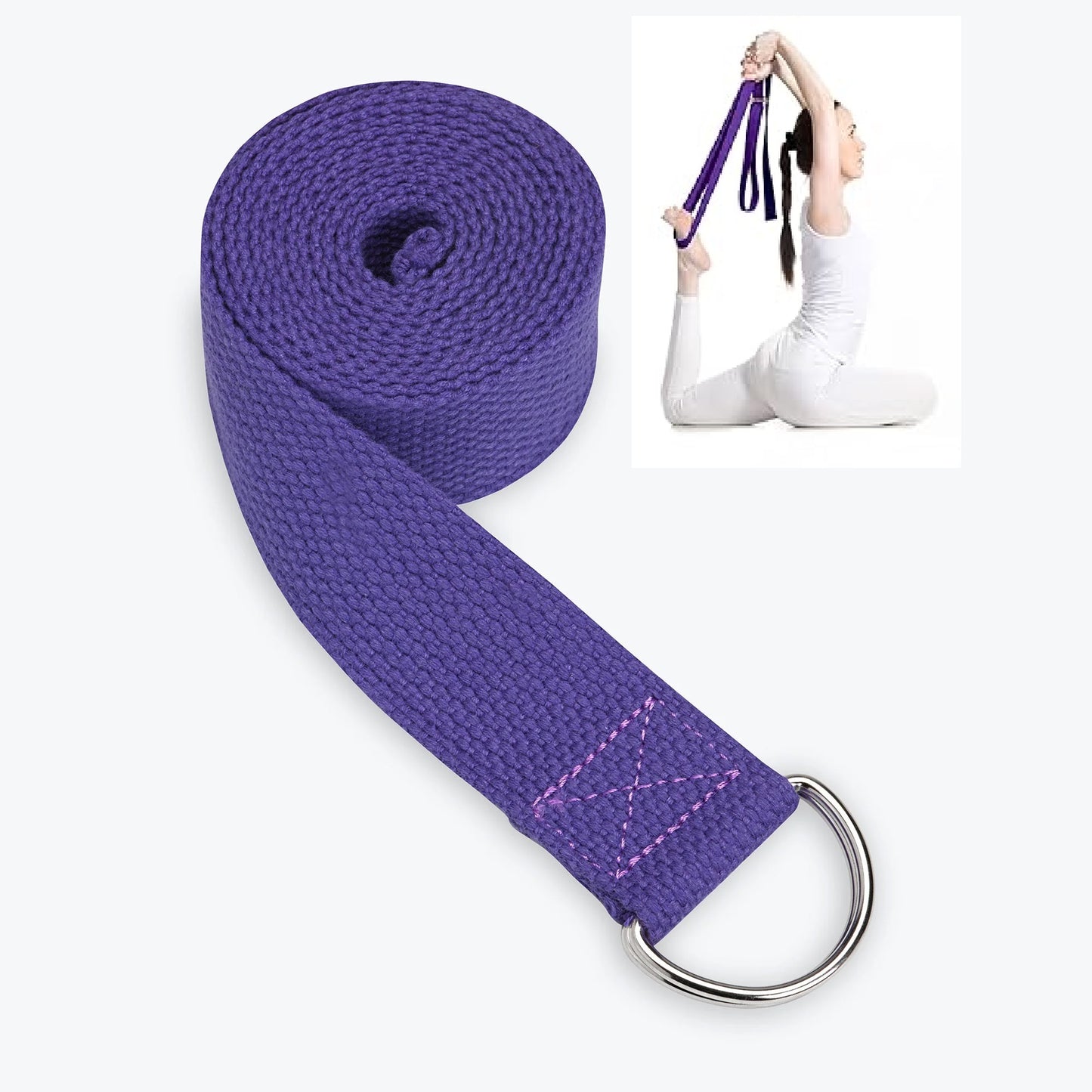 1pack Yoga Belt for Women and Men - 182 cm x 4cm Yoga Strap for Stretching with Extra Safe Adjustable D-Ring Buckle