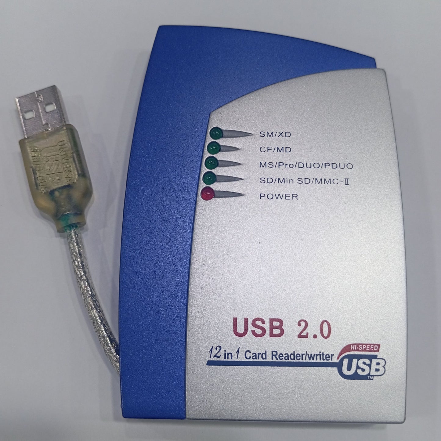 Univesal External 12-in-1 USB 2.0 Flash Memory Card Reader / Writer XD , MD , CF , MINI SD , IBM MICRODRIVE , SD  MS  MSPRO MSDUO PDUO SM MMC RSMMC pnp