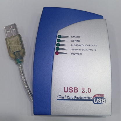 Univesal External 12-in-1 USB 2.0 Flash Memory Card Reader / Writer XD , MD , CF , MINI SD , IBM MICRODRIVE , SD  MS  MSPRO MSDUO PDUO SM MMC RSMMC pnp