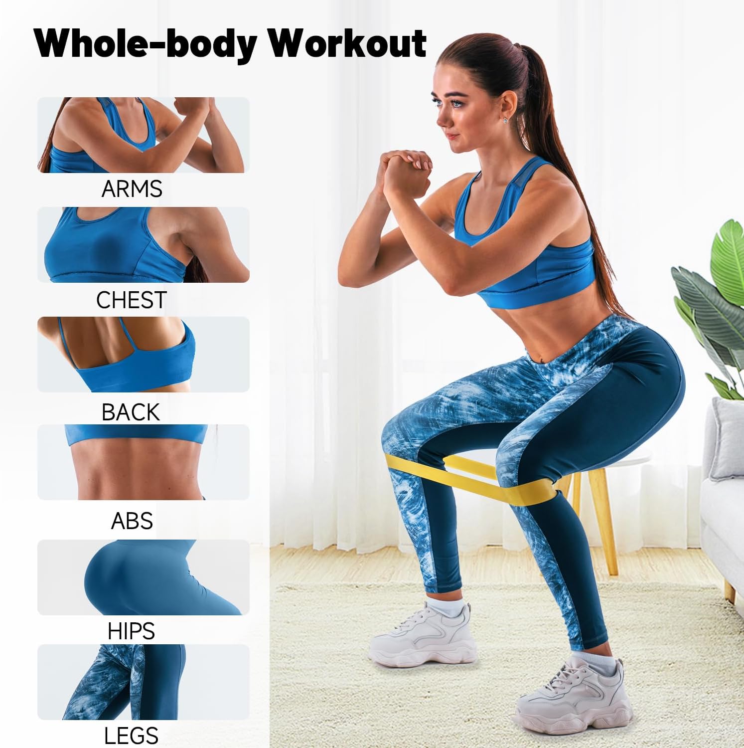 1 Pcs Exercise Fitness Bands For Legs And Butt Gym Strength Training Rubber Stretch Loops Bands Fitness Cross Fit Equipment Yoga Belt Exercise Pull Rope Elastic Bands For Fit Home Gym