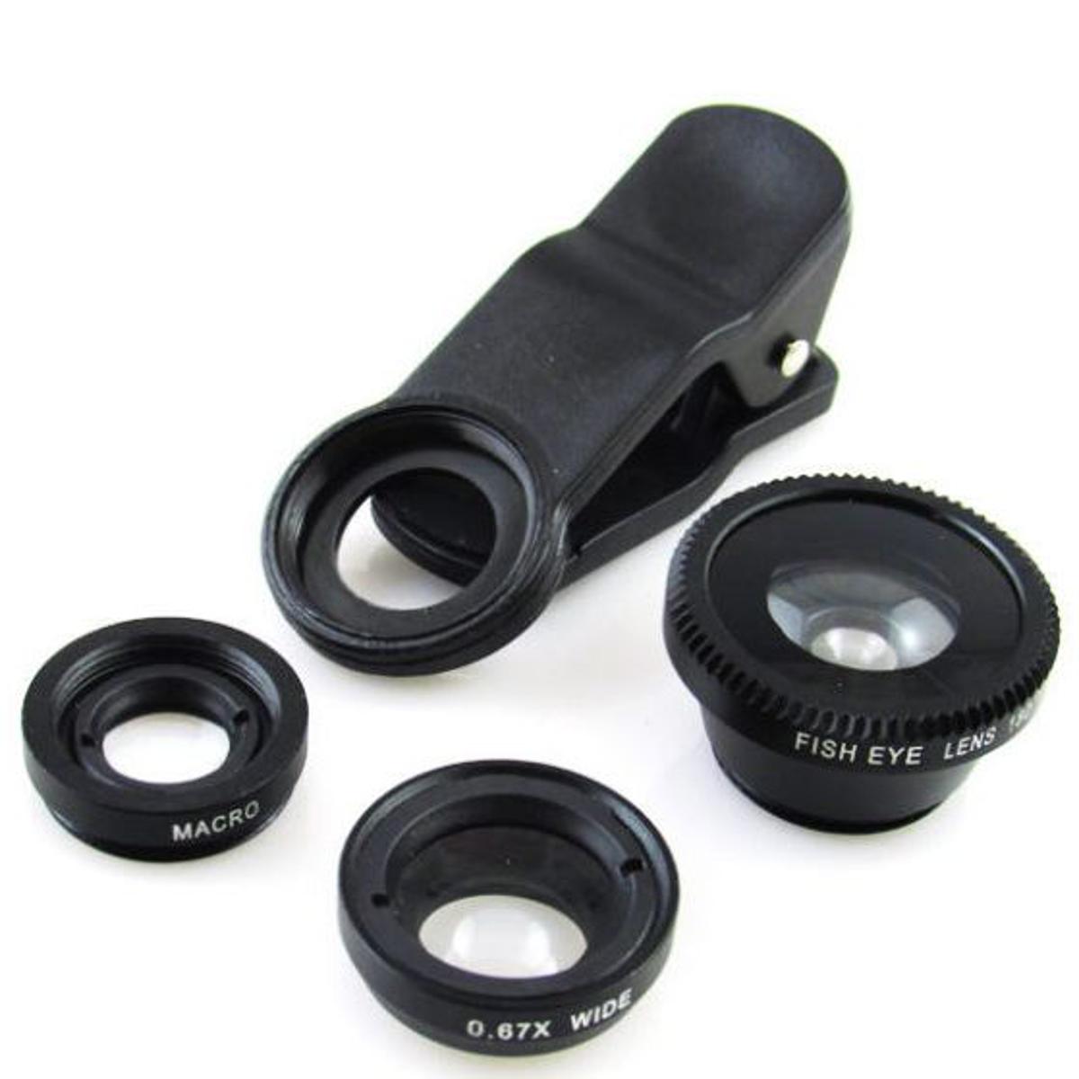 UNIVERSAL 3 IN 1 Wide ANGEL & Macro Lens & Fisheye Lens