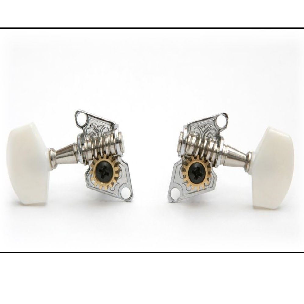 Open Gear Guitar Tuners Machine Heads 2L 2R Set Guitar Tuning Pegs for Acoustic Guitar Chrome Finish