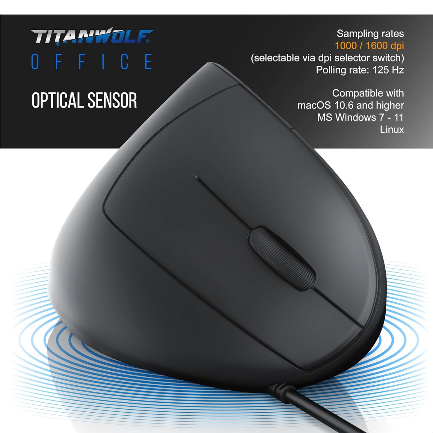 USB Wired Optical Mouse 1.5 Meter – Ergonomic 6 Buttons 1600 DPI High Precision Mouse for Laptop, Desktop PC