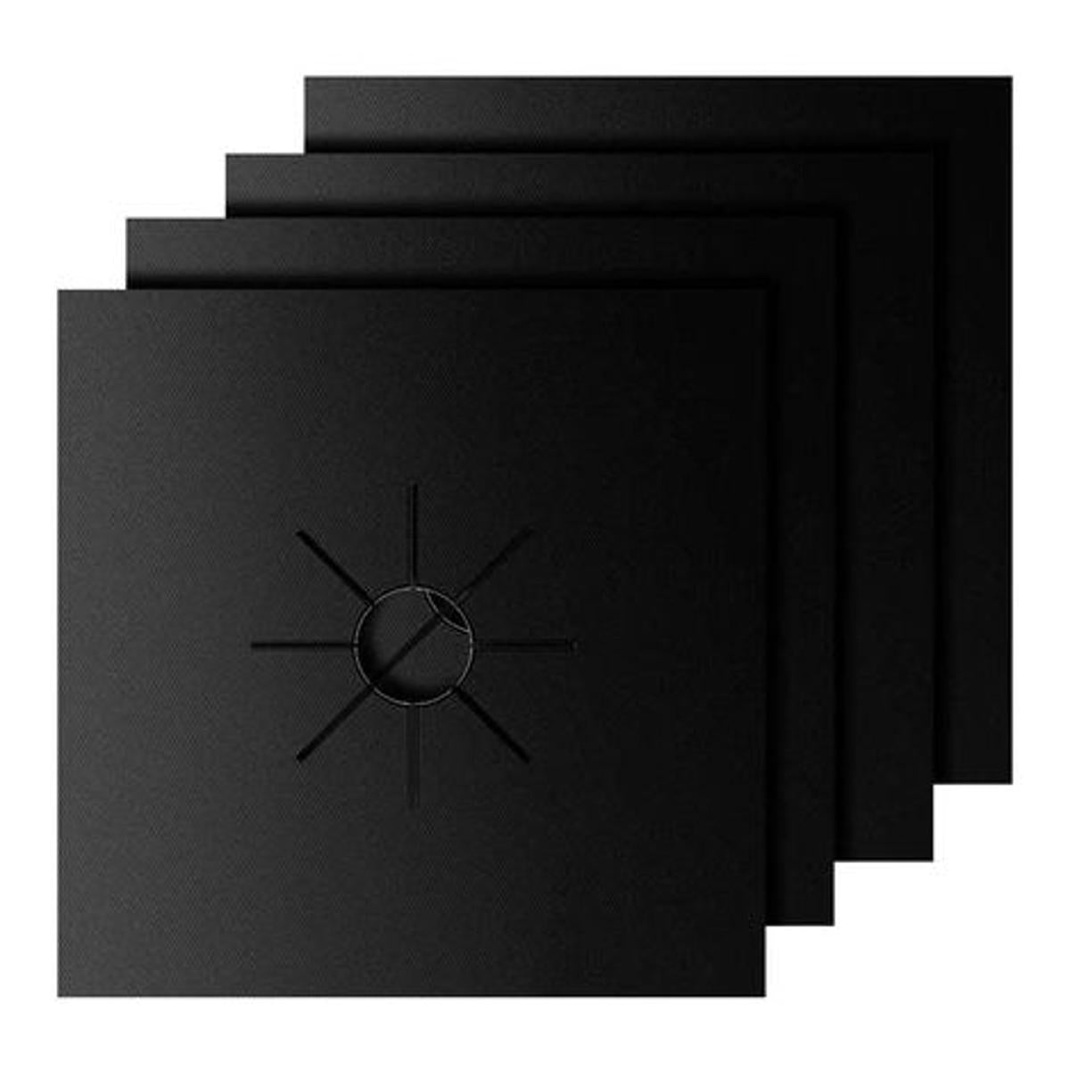 2 Pcs Stove Burner Covers  Gas Stove Protectors Black 0.2mm Double Thickness, Reusable, Non Stick, BPA Free , Fast Clean Liners for Kitchen / Cooking. Size 10.6" x 10.6" inch