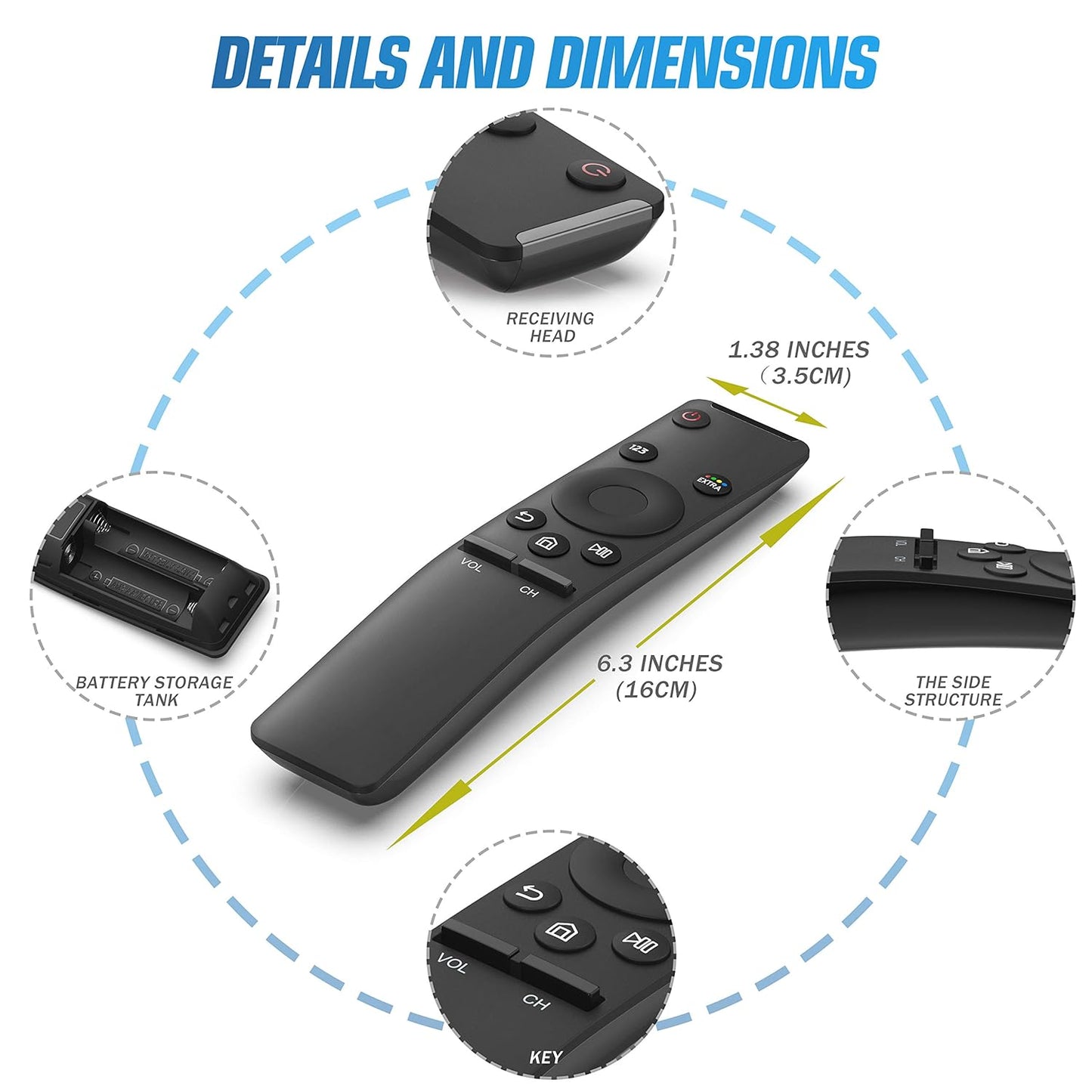 Smart Android LED TV Remote Replacement BN59-01259E TM1640 for Samsung LCD, LED, UHD & Smart TVs – Easy Pairing, Long Life