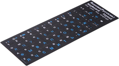 PCS Russian Keyboard Stickers with Non-Transparent Black Background & White Letters for PC/Computer/Laptop