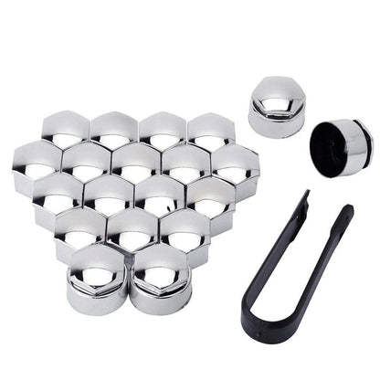 Caps for wheel bolts 17 mm  16pcswith a lock (nickel plated)