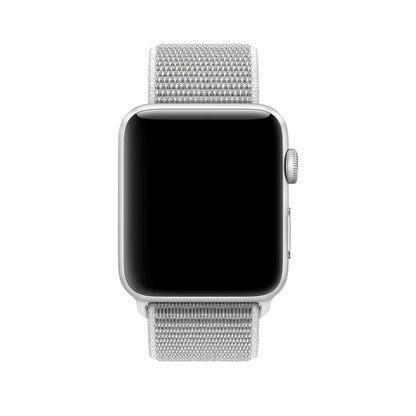 Woven Nylon Sport Loop Replacment Band Strap for Ap-ple Watch 42mm/44mm iWatch SE, Series 6/5/4/3/2/1 (Gray Milk White) Smart Watch Strap  (Silver Milk white) hi Quality