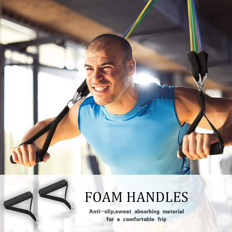 Power Exercise Resistance Band Set for Pull Up Body Fitness & Workout Loop Bands with Door Anchor