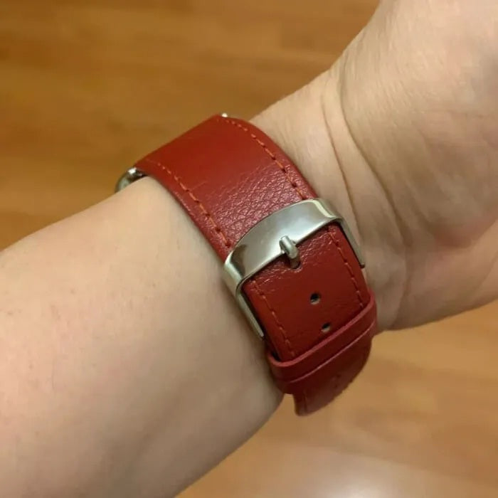 Leather i Watch Band – Red 42mm 44mm 45mm 49mm Rose Gold