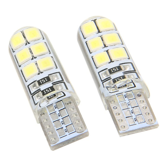 2 Pcs T10 LED Parking Light Bulbs Canbus Error Free 12 LED Super Bright White Universal Car Interior Dome License Plate Light for Car Bike Motorcycle