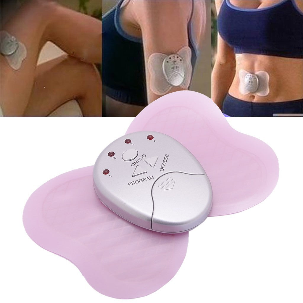 1pcs Small Butterfly Massager Electronic Pulse Massager Massage Sticker - Pink 1 set