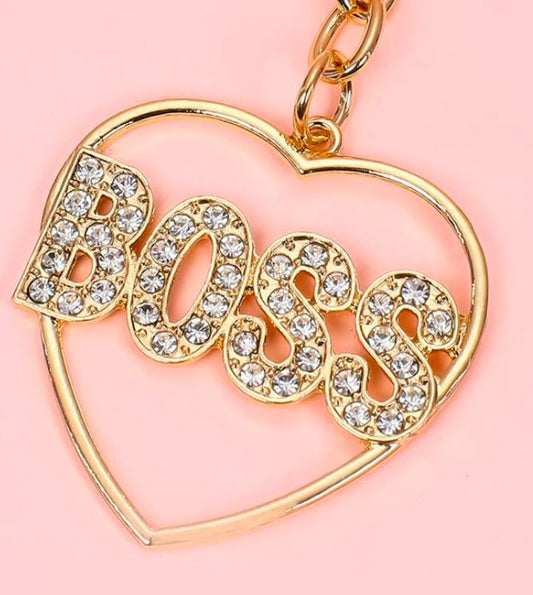 Boss Metal Key Ring Golden hart for gift
