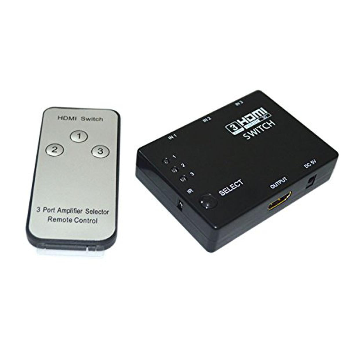 A One 3 Port HDMI Switch Switcher Selector with Remote Control 3D 1080P Premium Quality