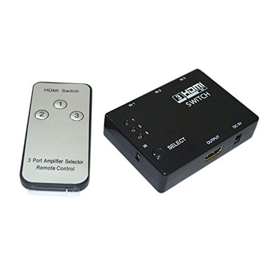 A One 3 Port HDMI Switch Switcher Selector with Remote Control 3D 1080P Premium Quality