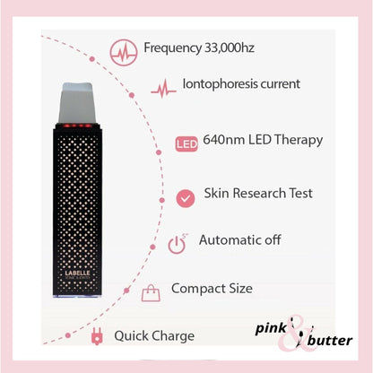 LABELLE SONIC IONTO L6 175g Ultrasonic Skin Scrubber Exfoliate Dead Skin Sells Control Sebums Black Heads