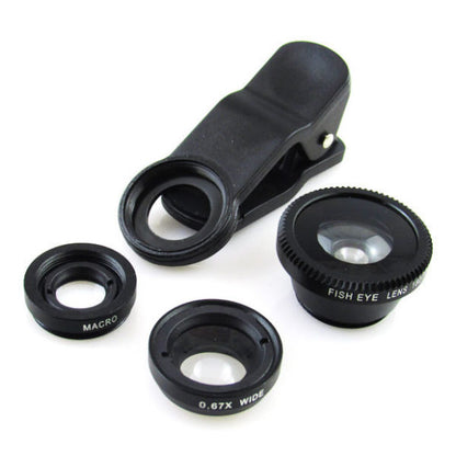 UNIVERSAL 3 IN 1 Wide ANGEL & Macro Lens & Fisheye Lens