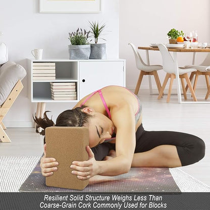 🧘 Cork Wood Yoga Block – Premium Yoga Support Brick for Balance & Flexibility