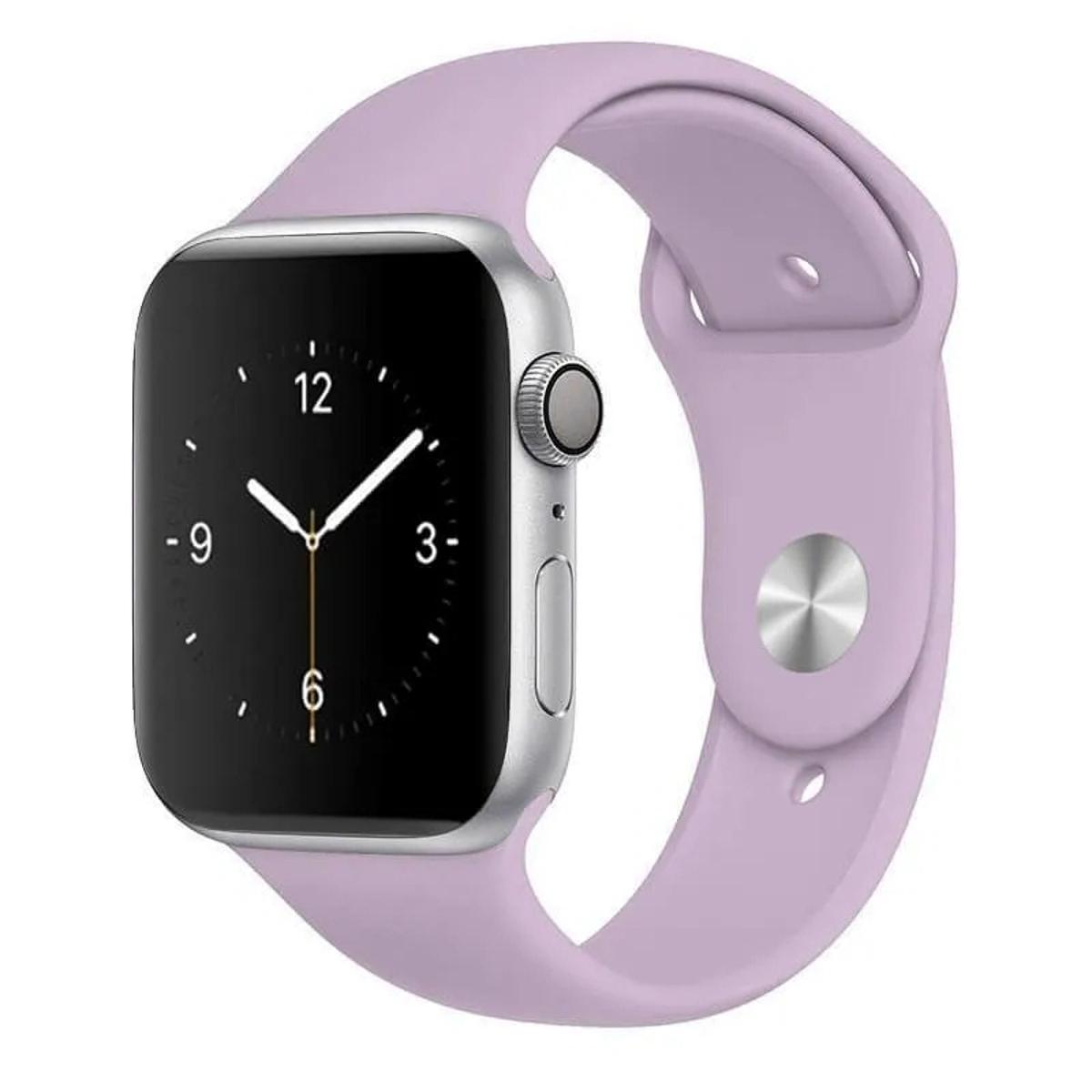 new fashion color full Bright Sports Silicone I Watch Band – Light Purple 42mm 44mm 45mm 49mm  with lock