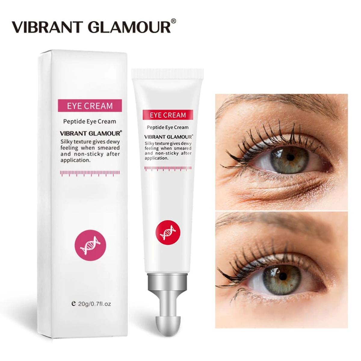 VIBRANT GLAMOUR Peptide Collagen Eye Cream Anti Wrinkle Remove Eye Bag Anti Puffiness Dark Circles Fat Granule Moisturizing Care