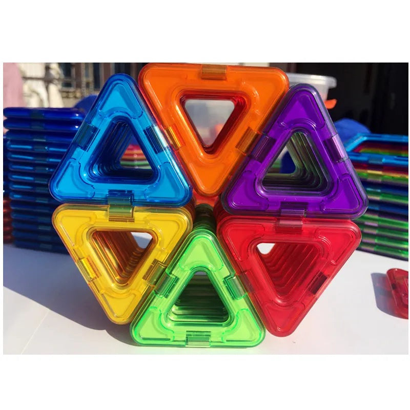 30 pcs Mini Magnetic Constructor Triangle Square Bricks Magnetic Building Blocks Designer Set Magnet Toys For Children Gift