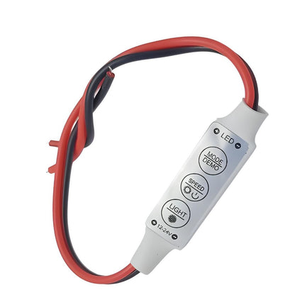 3 Keys 6 Mode LED Strip Light Controller 12V DC – 5 Speed Adjustable DIY Controller for RGB LED Strips Standard Model