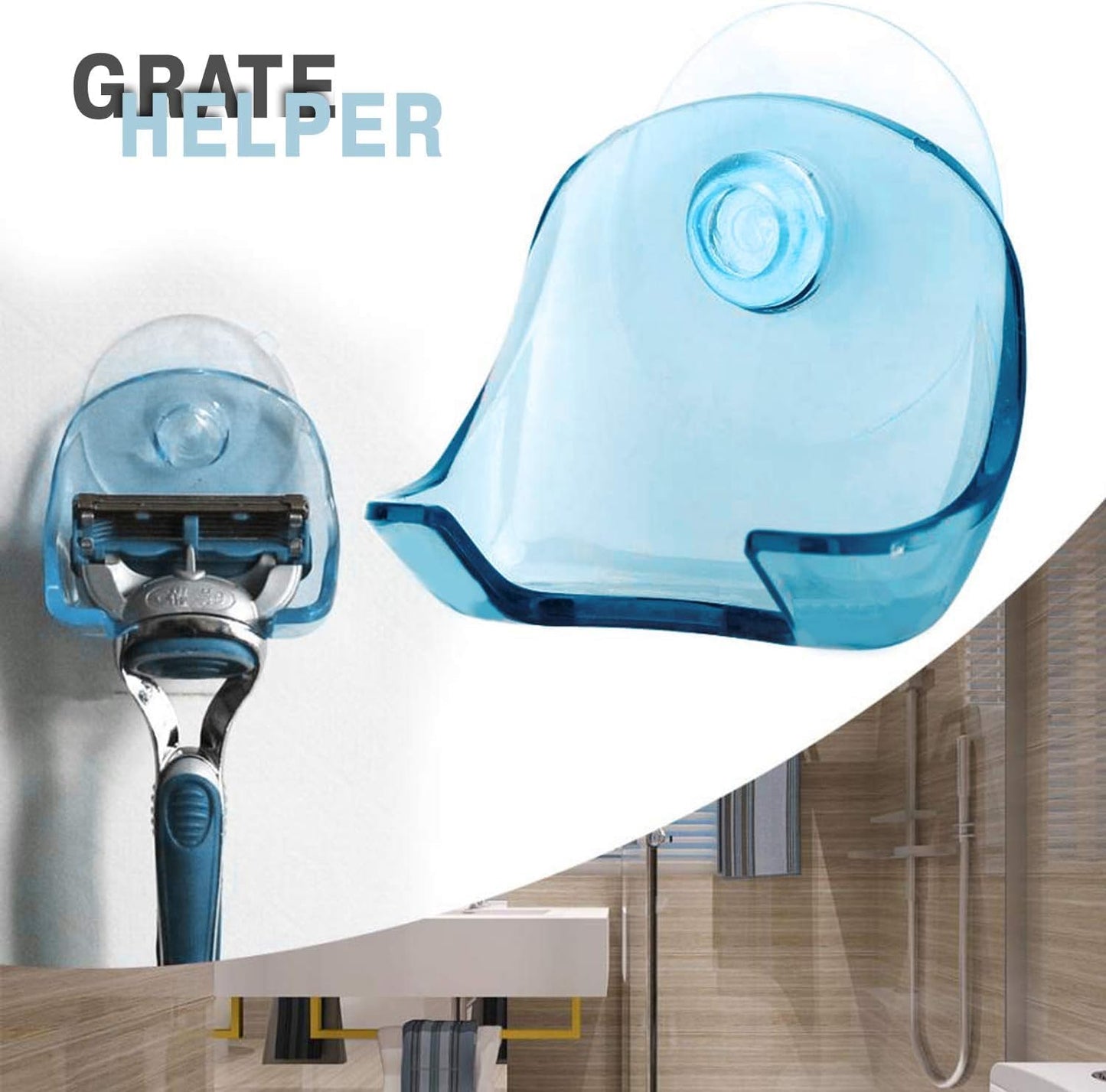 1PCS Plastic Razor Holder for Shower Wall - Suction Cup Razor Holder Razor Hooks for Bathroom Shaver Holder