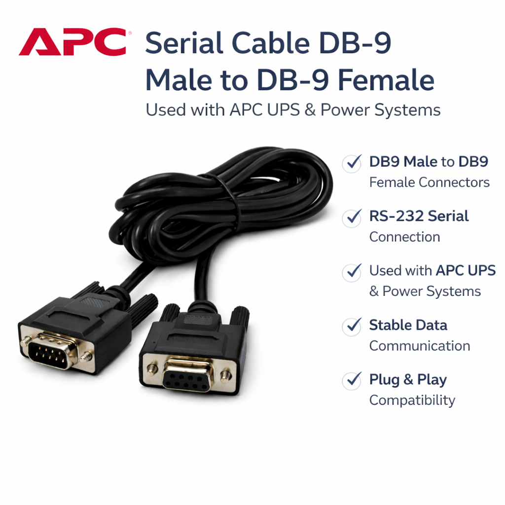 APC Console Serial Cable DB-9 Male to DB-9 Female For APC UPS & Power Management Systems