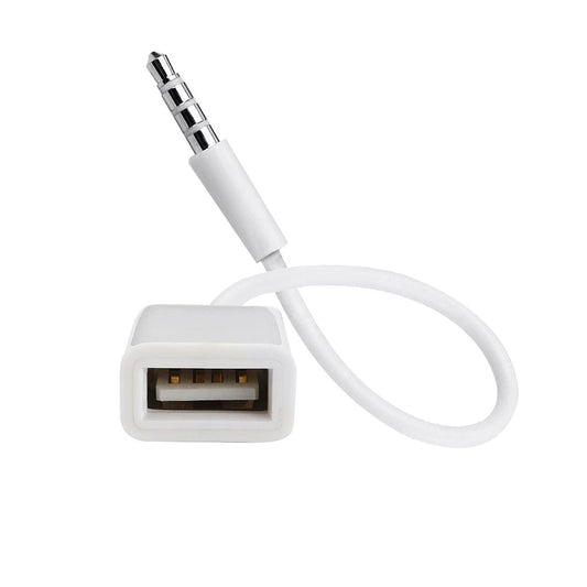 3.5mm Male AUX Jack to USB 2.0 Female Adapter Cable – USB Headphone Connector for Car, Speaker, AUX Port