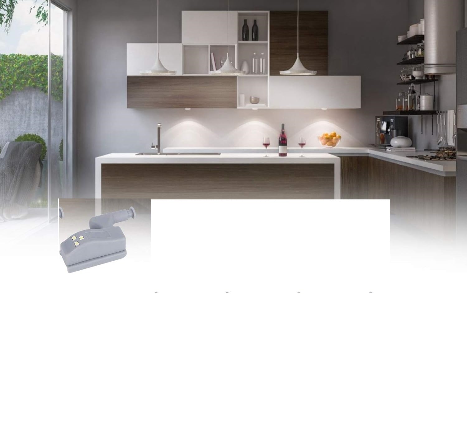 Hinge LED Sensor Light Set, Good Lighting Technology, Modern Induction Lamp for Home Cabinet, Cupboard, Closet, Drawer (White Light