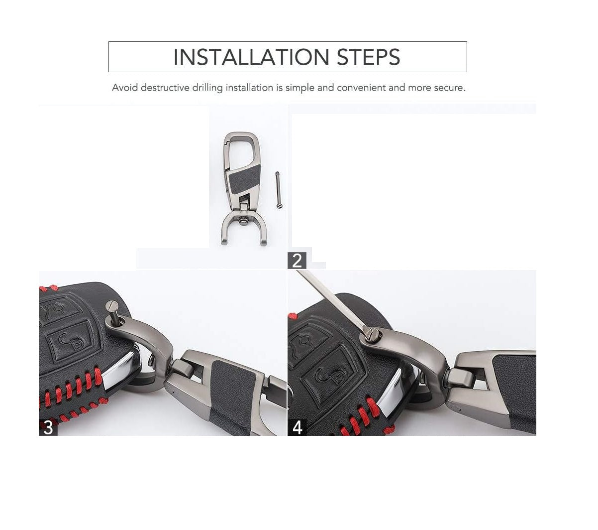 (1 Pc) Premium Metal D Shape Keyring – Durable Car, Motorcycle & Office Key Holder Ring, Heavy Duty Keychain