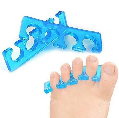 Toe Separators for Nail Polish, Silicone Toe Separator, Straighteners and Correctors for Overlapping Toes, Bunions, Hammer Toe, Foot Pain Relief for Men and Women (Blue)
