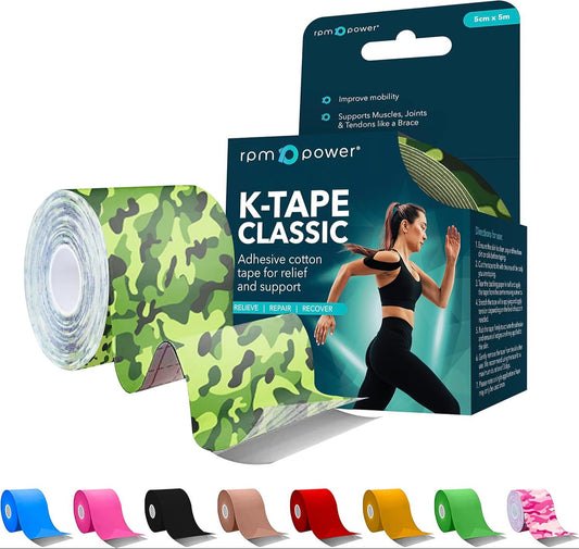 Red Kinesiology Tape Classic – Latex-Free Sports Tape for Muscle Support, Joint Stability & Athletic Recovery
