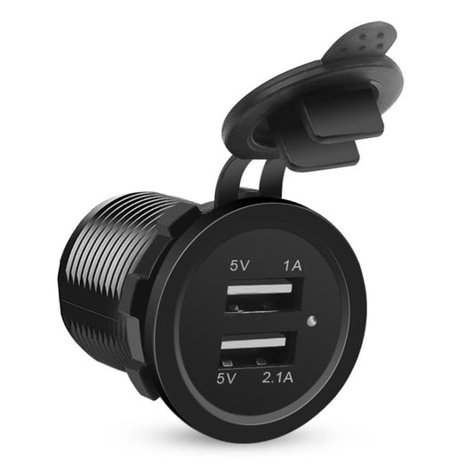 Kebidu Dual USB Ports Car Charger Waterproof Power Socket for 12V-24V Car Boat Motorcycle Vehicle Tractor