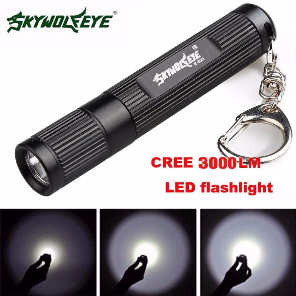Mini Handheld Flashlights&Torches SKYWOLFEYE E523 3.7- 4.2V 3W 500LM CREE XPE 3 Modes