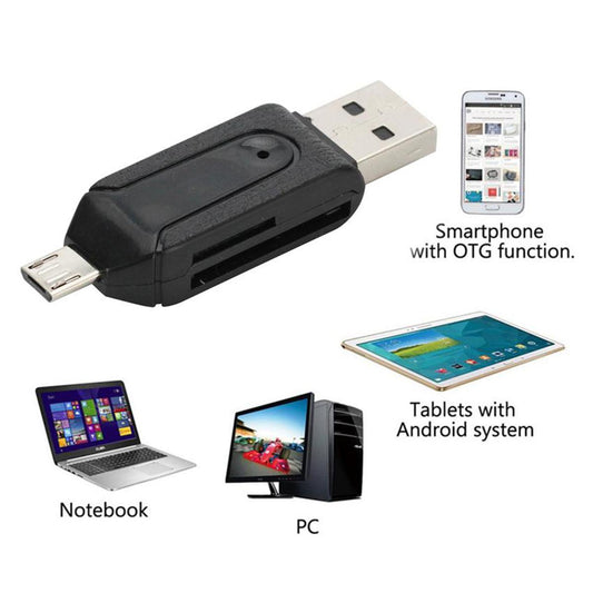 2 in 1 USB OTG Card Reader Universal Micro USB OTG TF SD Card Reader Phone Micro USB OTG Adapter