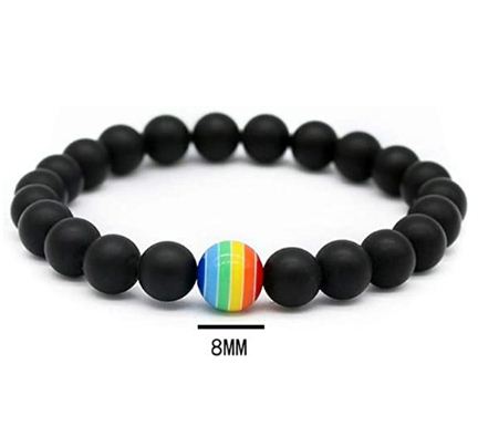 Rainbow Bracelet 7 Colors Fashion 8MM Matte Natural Stone Bead Bracelets & Bangles  for Natural Anti Anxiety Men & Women Jewelry
