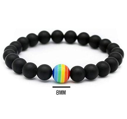 Rainbow Bracelet 7 Colors Fashion 8MM Matte Natural Stone Bead Bracelets & Bangles  for Natural Anti Anxiety Men & Women Jewelry