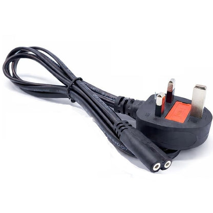 Universal UK Plug 2 Prong Power Cord – 2 Meter AC Power Cable for LED TV, Printer, Gaming Console, Kettle & More