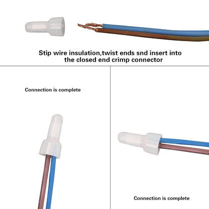 Closed End Crimp TerminalCE1 CE2 CE3 Nylon Wire Connector22-16/16-14/12-10 AWG – Aluminum Core UL Listed Wire Cap Connector