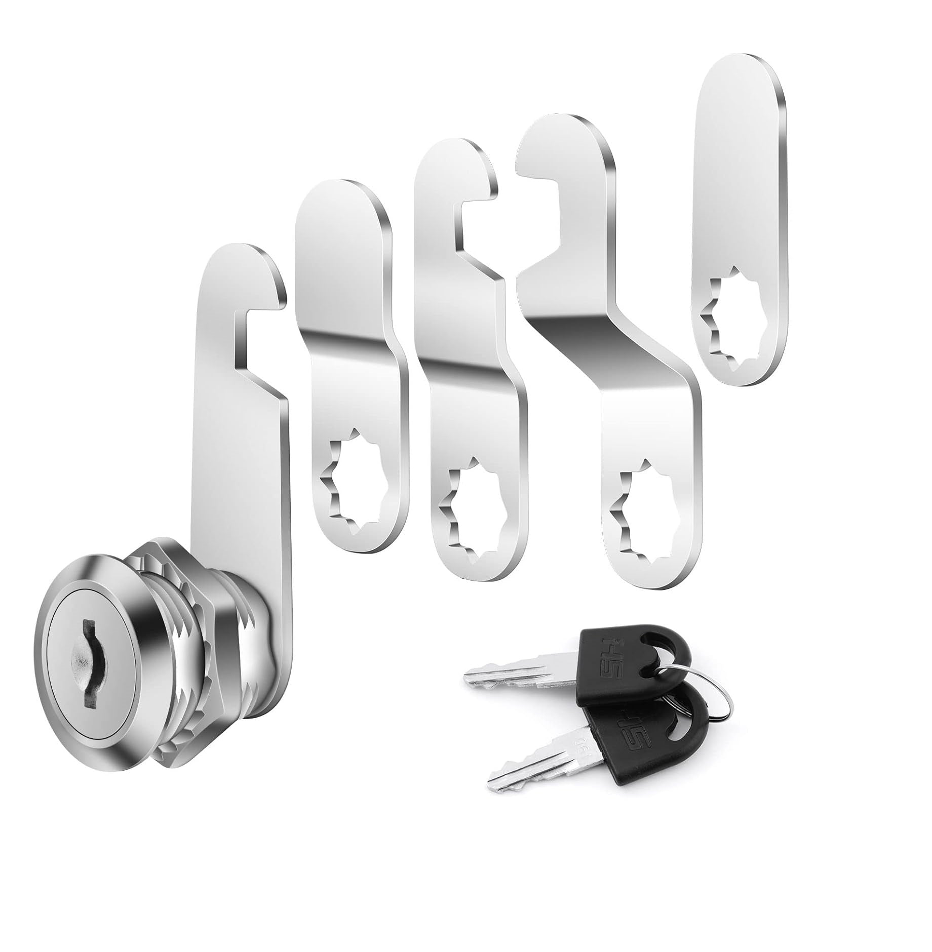 Security Mailbox Cam Lock  16mm with 2 Keys & 5 Locking Plates – Cabinet, Drawer, File Cabinet & Tool Box Locking Solution