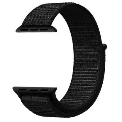Mesh Soft Breathable Woven Nylon Sports Loop Strap Band for Appl Watch 42mm Series 1,2,3 & i Watch 44mm Series 4 ,5-jet Black