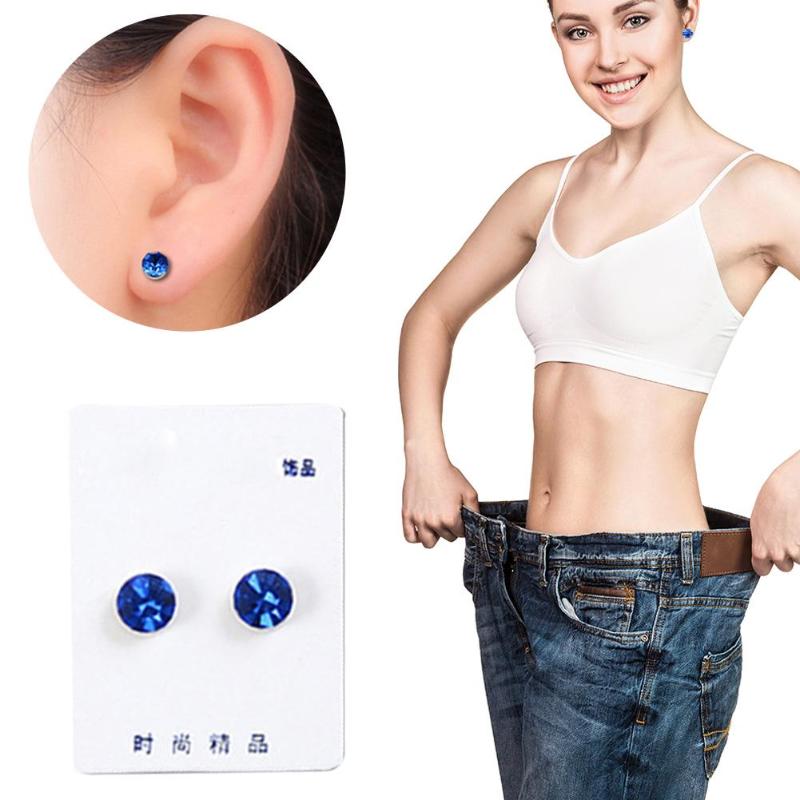 1 Pair Magnetic Slimming Earrings Lose Weight Massage Slim Ear Studs Patch