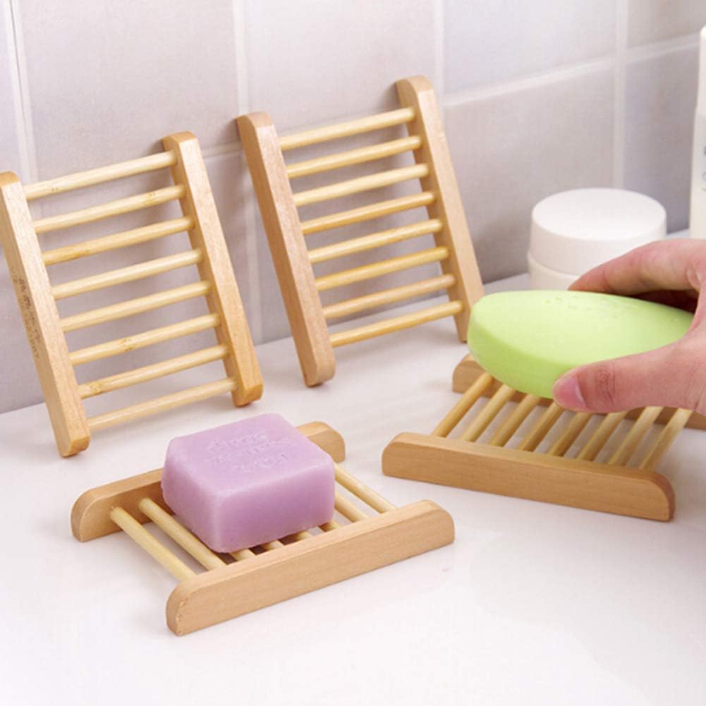 1 Pack Natural Wooden Soap Rack, Simple Soap Rack, Household Bathroom Soap Dish made with 100% original Wood