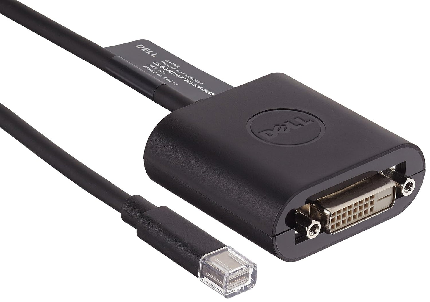 Premium D-ell G44DK Mini DisplayPort to DVI Adapter – High Quality Black Converter for Monitor & Projector | Plug & Play Display Adapte