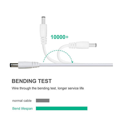 3.5 Meter USB to DC Male Power Cable 5V – USB to 5.5 x 2.1mm DC Plug Charging Converter Cable for Routers, Keyboards & Electronic Devices – White