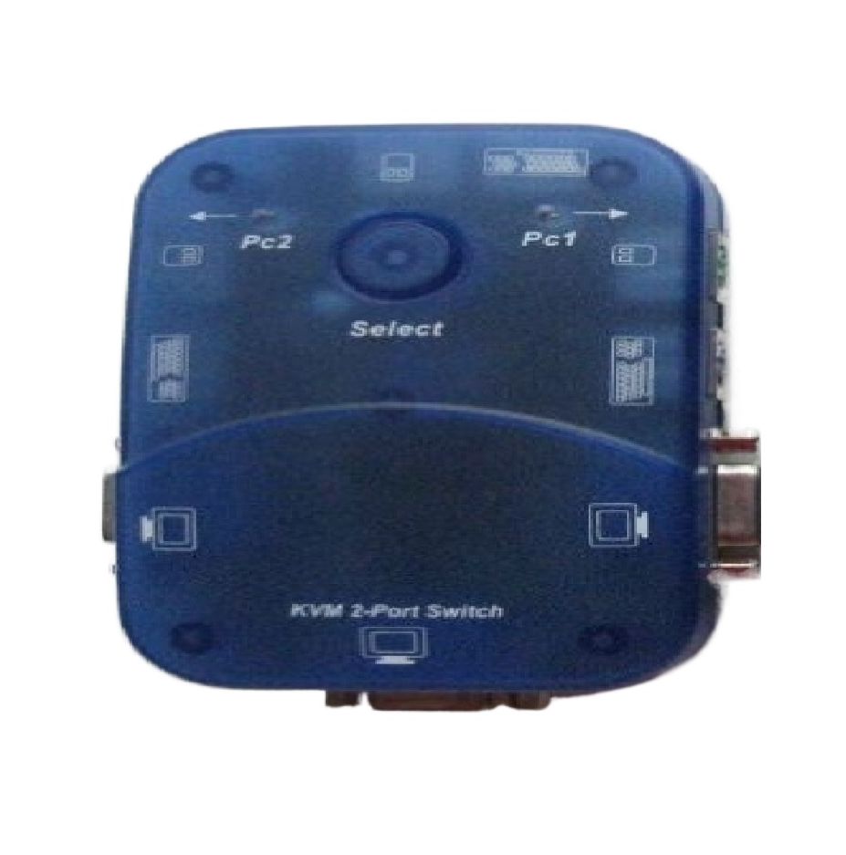 Branded Used KVM 2-Port Switch KVM-102-01 VGA PS/2 with Cables | Control 2 PCs with 1 Monitor, Keyboard & Mouse