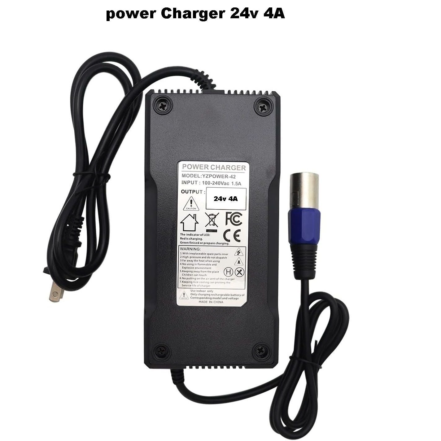 24V 4A Smart Battery Charger with XLR Connector – Automatic Charger for 24V AGM, GEL & Sealed Lead Acid Batteries