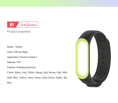 Mi 4/3 Strap Soft A One World Hi Premium Quality Anti lost Bracelet Pure Silicone TPU material order less  Xiaomi mi band 3/4 M4 M3, accessories Fashion Straps Dual Bright A One Natural Colors