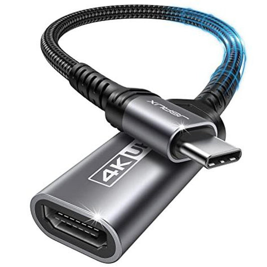 USB C to HDMI Adapter, JSAUX 4K USB Type-C to HDMI Female Adapter [Thunderbolt 3 Compatible] for Ma Book Pro/Air,  S21 S20 Ultra Note 20 10 9 8 S10 S9 S8 Plus,  XPS 15-Grey Premium Quality